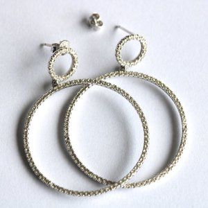 Sterling Silver 925 Hoops with Cubic Zircon